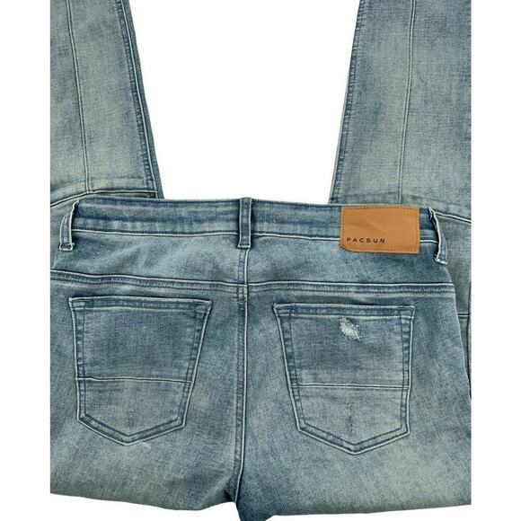 Pacsun Los Angeles Jeans Men Size 30X32 Stacked Skinny Stretch Pocket Blue Denim - Picture 10 of 12